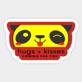 panda hugs and kisses comming for you Sticker